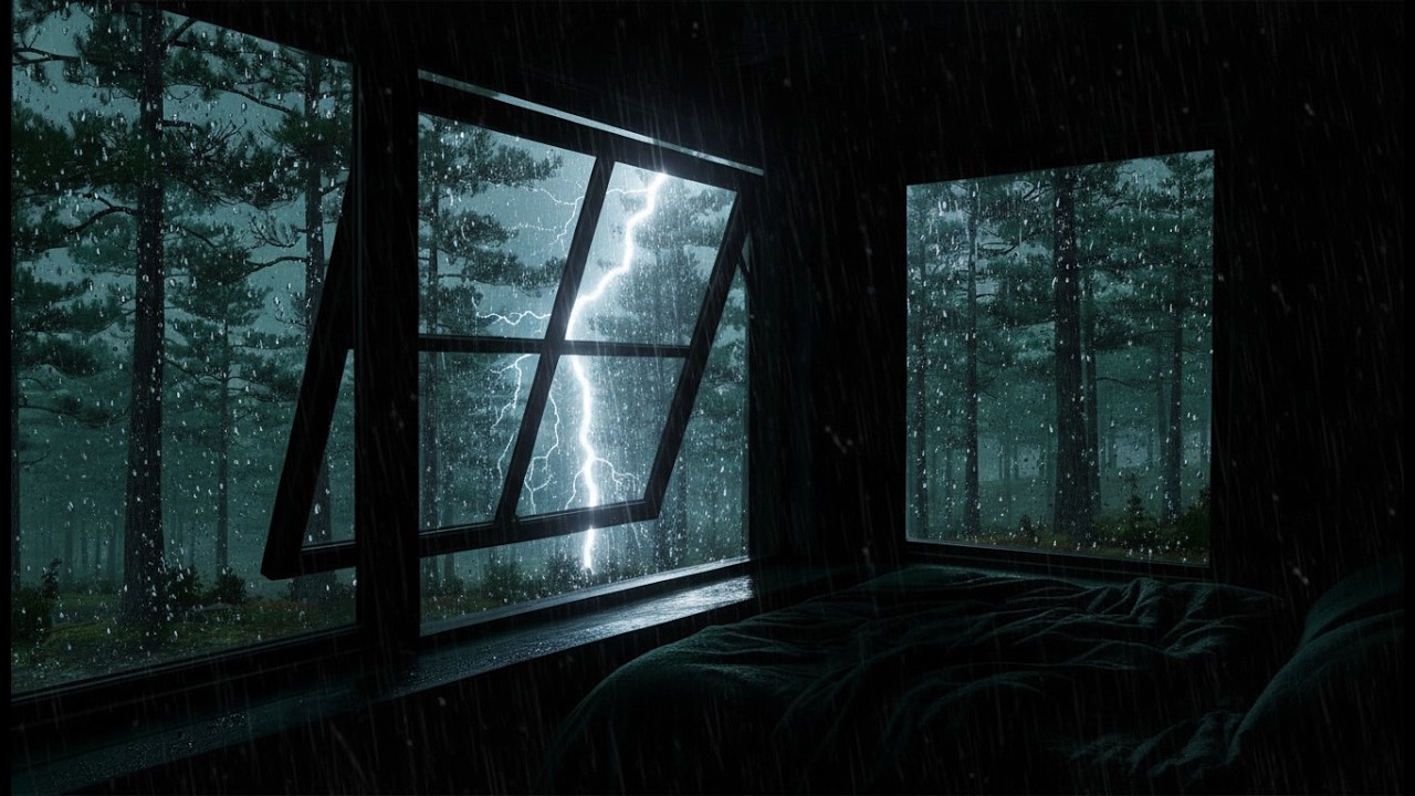 Rainy Night by the Window 🌧 | No Ads | Soothing Thunderstorm for Deep Rest