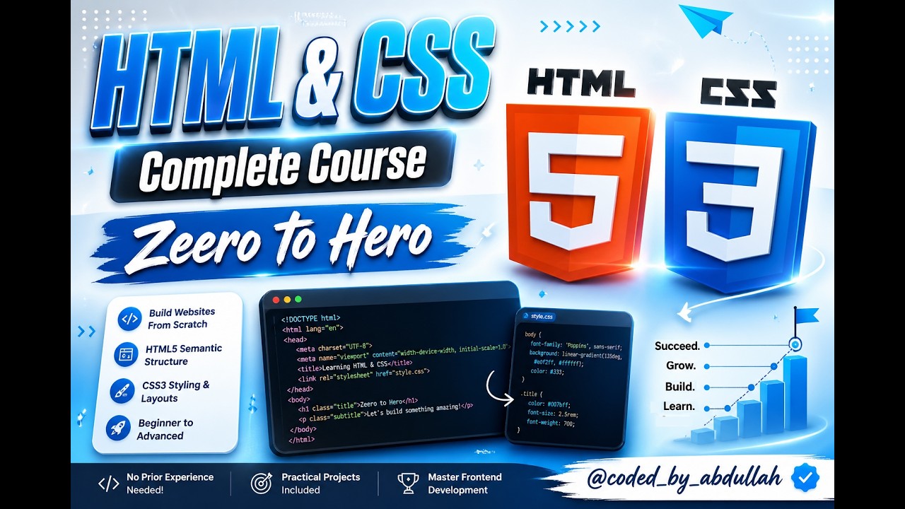 Complete HTML And CSS Course 2026 - Introduction | Zero To Hero | # ...