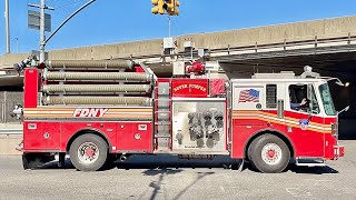 Fdny Engine 260 & Fdny Super Pumper 1 Responding Modified On Whitestone Expressway In Queens, Nyc.