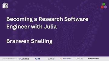 Becoming a Research Software Engineer with Julia | Branwen Snelling | JuliaCon 2023