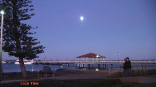 Full Moon 4th July 2020 Redcliffe Beach and Jetty QLD. Australia.