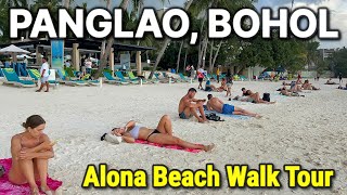 PANGLAO BOHOL, Philippines | MOST POPULAR BEACH of Bohol Island  Alona Beach Walking Tour