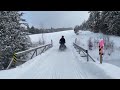 Snowmobiling border trail in VT