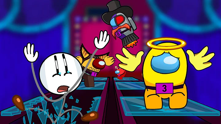 Among us Squid game Glass Bridge Part 6 ft. Henry Stickmin Death ?- Squid game Animation