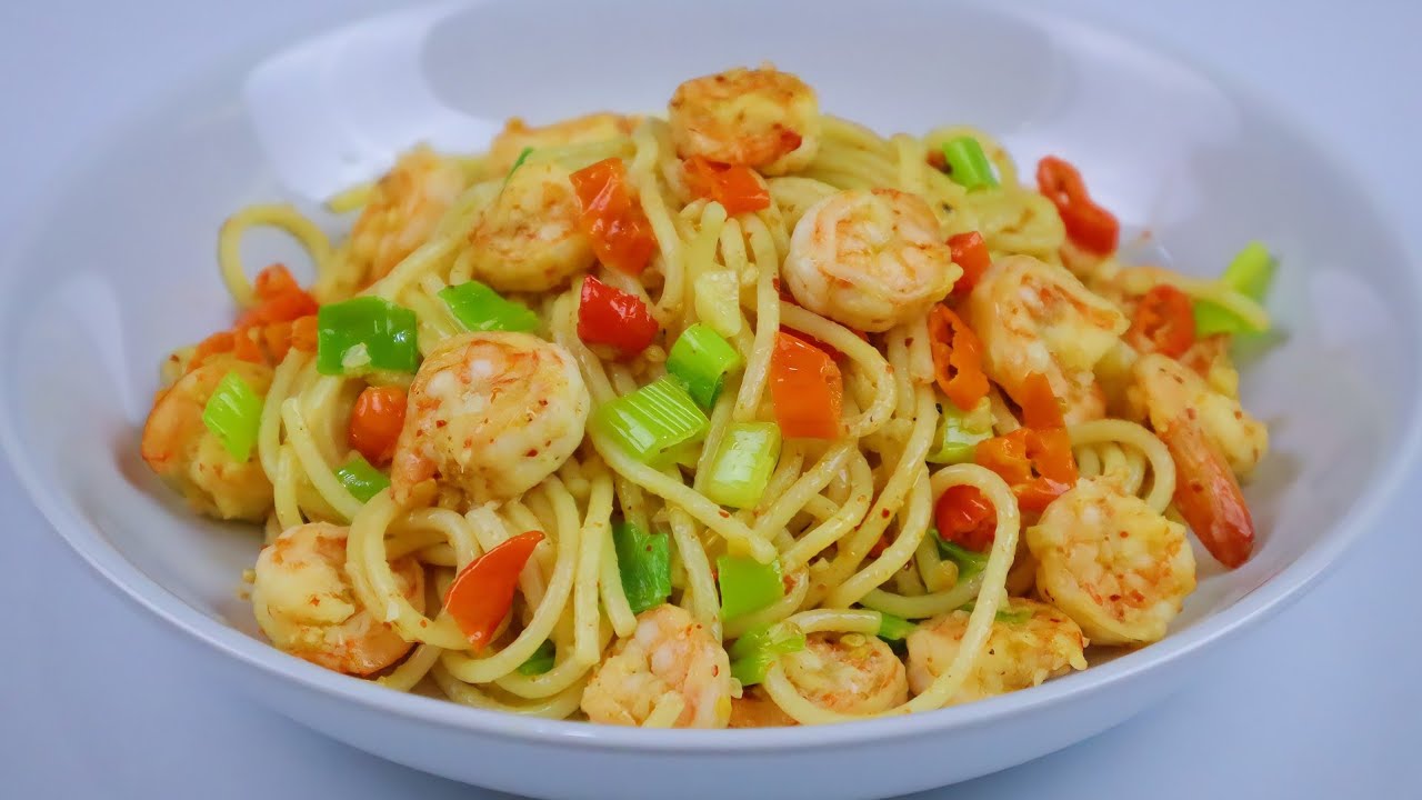 Resep Spaghetti Aglio E Olio Udang Bawang Putih YouTube