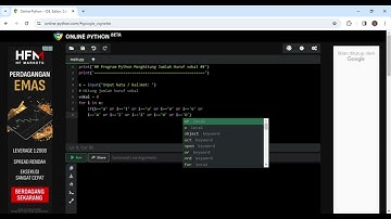 cara membuat program python menghitung jumlah huruf vokal