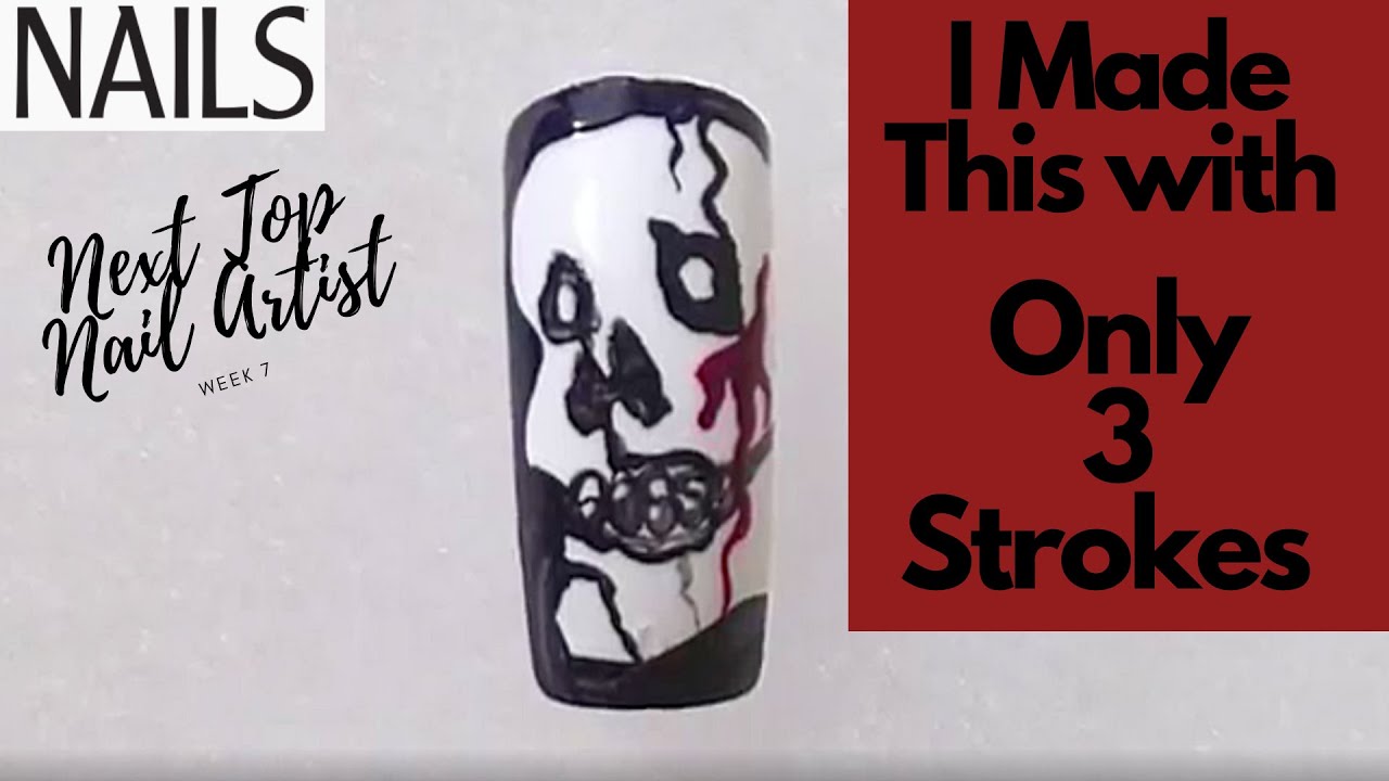 Next Top Nail Artist Week7/ halloween design 3 strokes challenge Ryoko