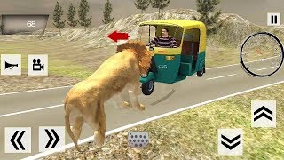 Auto Rickshaw Lion Chase Racing Game || Tuk Tuk Auto Rickshaw Game || Rickshaw Escape Game screenshot 2