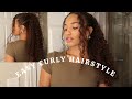 Tutorial  easy elongated curly ponytail  on 3ab curls