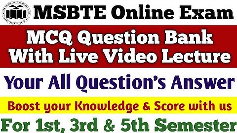 MSBTE MCQ With Live Video Lecture | All Doubts Solved | Your All Question