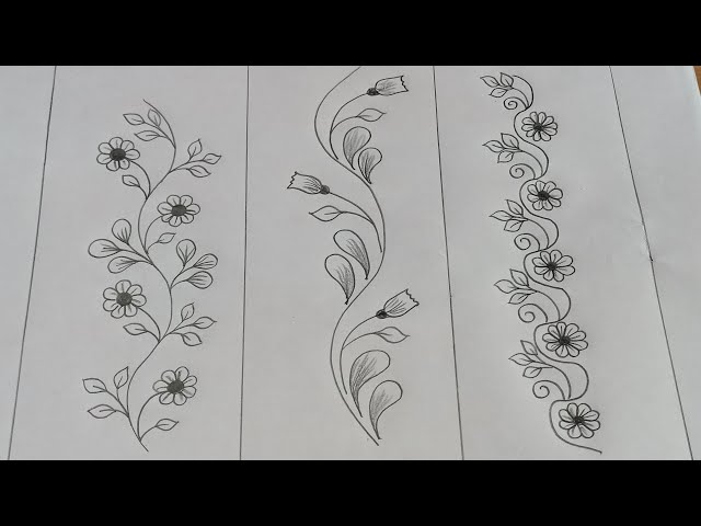 flower border drawing simple - Clip Art Library