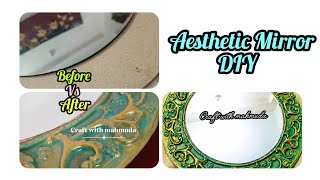 DIY Mirror Decor with Clay &amp; Cardboard | Easy &amp; Budget-Friendly Home Decor Idea @CraftWithMahmuda 