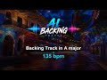 Latin Jazz Jam Track in A major – 135 BPM (AI Backing Track)