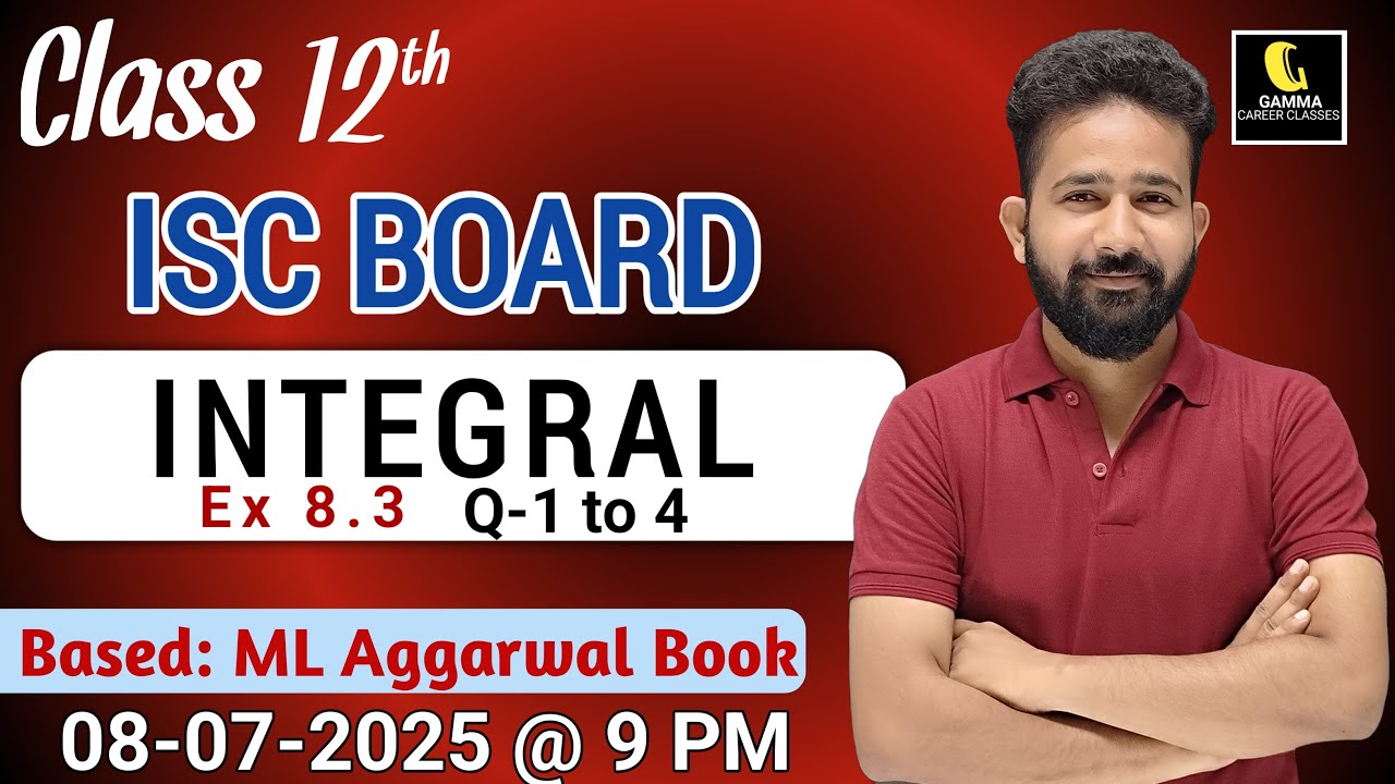 Isc B Form Integration by Substitution | ISC Class 12 | ML Aggarwal Ex 8.3 ...