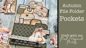 Craft With Me!  Autumn Mini File Folder Stacked Pockets for your Junk Journals! Lots of Ephemera!!