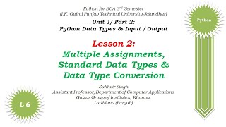 Python Theory Part 6: Multiple Assignments,Standard Data Types & Data Type Conversion