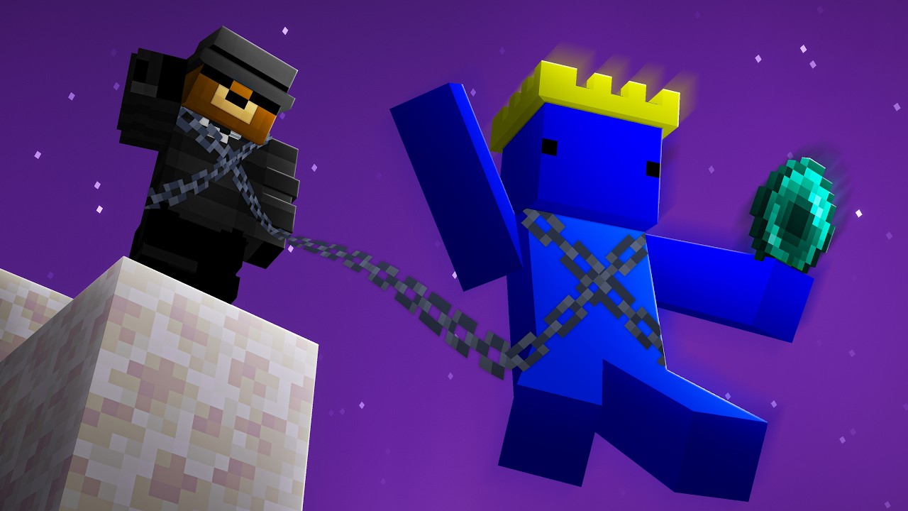 2 Idiots Beat Minecraft Chained Together