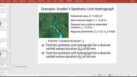 CE 433 - Class 17 (16 October 2018) Snyder Synthetic Unit Hydrograph, S-hydrograph method