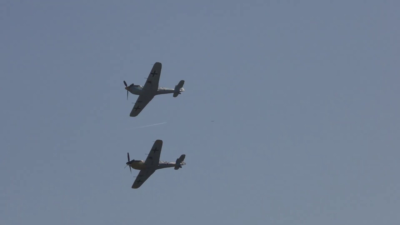 duxford airport Duxford Battle of Britain Air show Buchon tribute to Movie with explosions 21sep19 117p