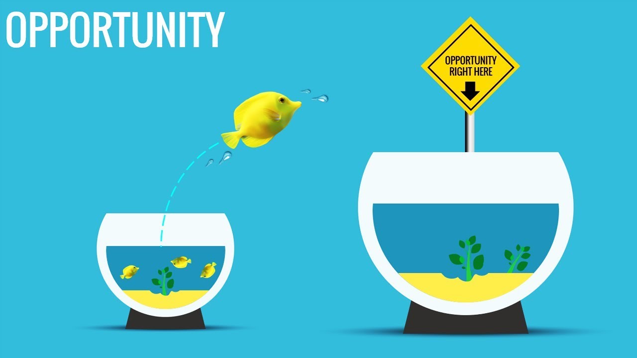 Opportunity slide Fish Bowl Template in PowerPoint Time to take the leap YouTube