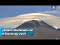 Sorprende el Volcán Popocatépetl con exhalación y una nube en forma de ovni