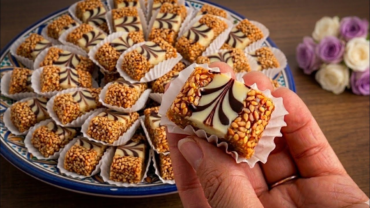 قنبلة حلويات العيد 2026🤤 أرخص وأسهل حلوى بـ 2 مكونات فقط🤫 صحية وراقية وبدون فرن.. تذوب في الفم🤤