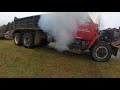 Dump truck with CAT 3208 motor start up (LOTS OF SMOKE)