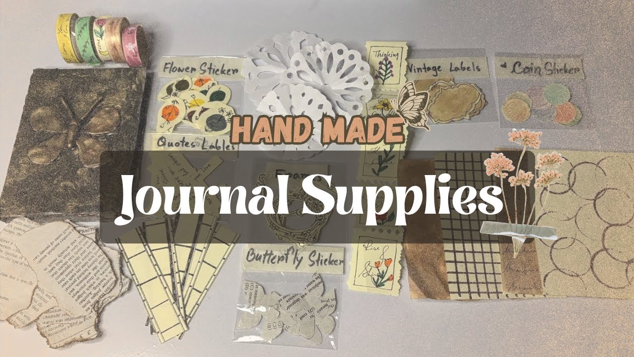 Homemade Vintage Journal Supplies🍂|| washi tapes, stamps, frames and more || Tasnim's Artistry