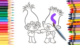 Drawing, Coloring And Glittering Poppy And Branch Fist Bump  Easy Drawing For Kids And Toddlers