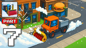 Snow Shovelers: Simulation - Gameplay Walkthrough Part 7 - Clear Roads Earn Rewards (iOS, Android)