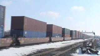 BNSF #4750 With Nice Horn Leads Stacktrain North, Joliet IL.