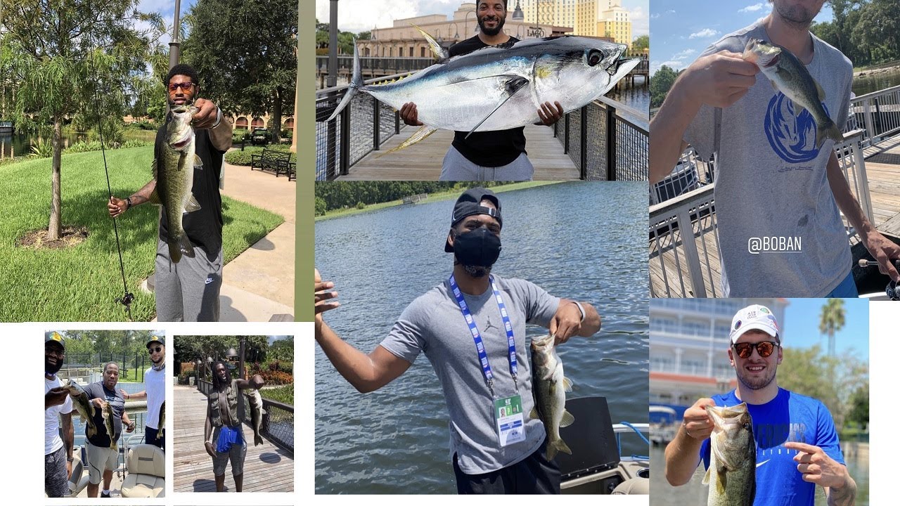 Compilation of NBA players fishing in the bubble 