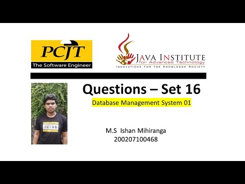 Question set 16 / Database Management System / Java Institute - YouTube