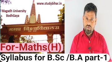 For- Magadh university Bodhgaya,Complete Syllabus for B.Sc/B.A part-1 Math Honours,For-M.U Bodhgaya