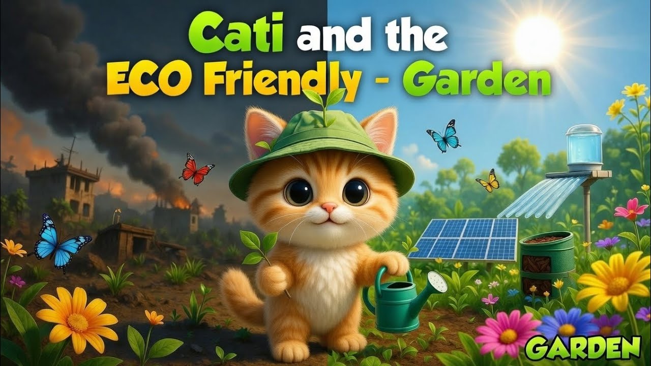 Cati And Eco-Friendly Garden #cutecat #kidslearning #kidscartoon #moralstory 