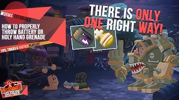 How to Properly Throw Battery or Holy Hand Grenade🔋 | Tips, Tricks & Tactics | Worms WMD Tutorials🎥
