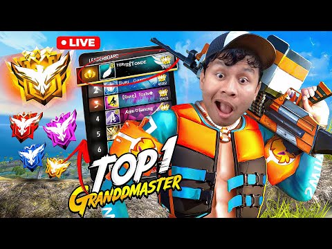 Top 1 Grandmaster Live Push with V Badge Youtubers ✌ #freefire #live #tondegamer