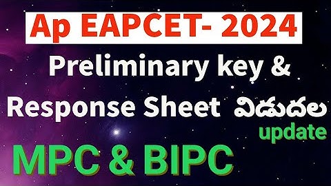 AP EAMCET 2024 Answer Key & Response Sheet Download || AP EAMCET Answer Key 2024