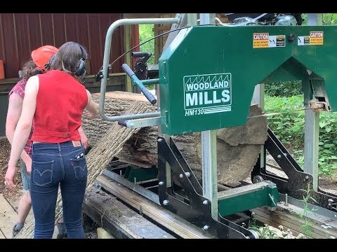 #12 - Milling a GIANT Ash Log on my Woodland Mills HM130
