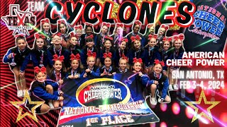 CYCLONES 🌀 San Antonio, TX• American Cheer Power • Feb 3-4, 2024 #TexasAllstarCheer #CheerPower