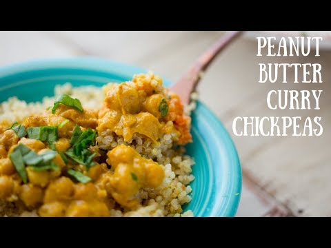Peanut Butter Curry Chickpeas Over Quinoa