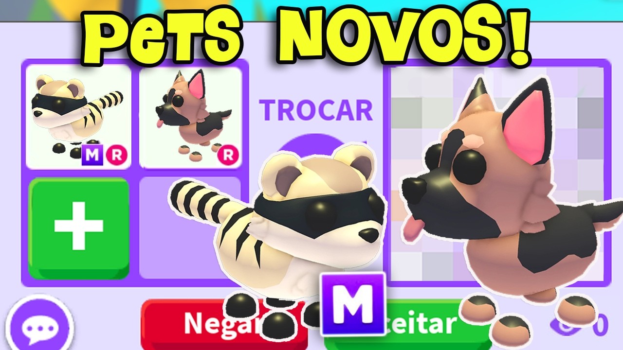 Trocando Raposo Mega Neon (Mega Sneak Weasel) e Pastor Alemão (German Shepherd) ✨ Adopt Me!