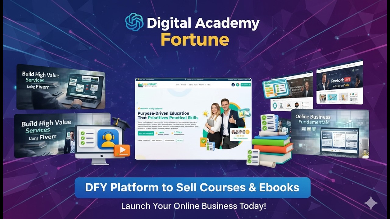 Digital Academy Fortune Review 2026 | DFY Platform to Sell Courses & PLR Ebooks (Full Demo + Bonus)