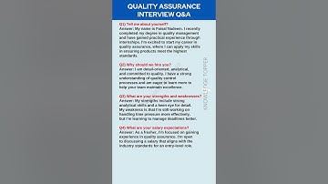 Quality Assurance Interview Questions and Answers