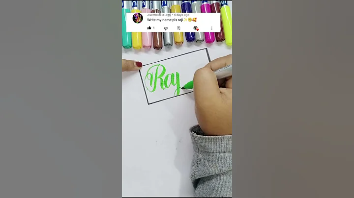 Raji 🥰 name calligraphy || doms brush pen calligraphy || calligraphy name writing #shorts