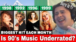 American Reacts Most Popular Song Each Month in the 90s