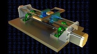 Worm Gears XY Table Mechanism 3D Model
