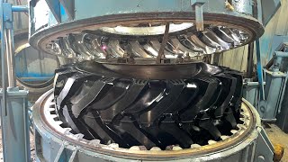 The Most Amazing Process Retreading Old Tractor Tyre | Tractor Big Tyre Remoulding Process #remold