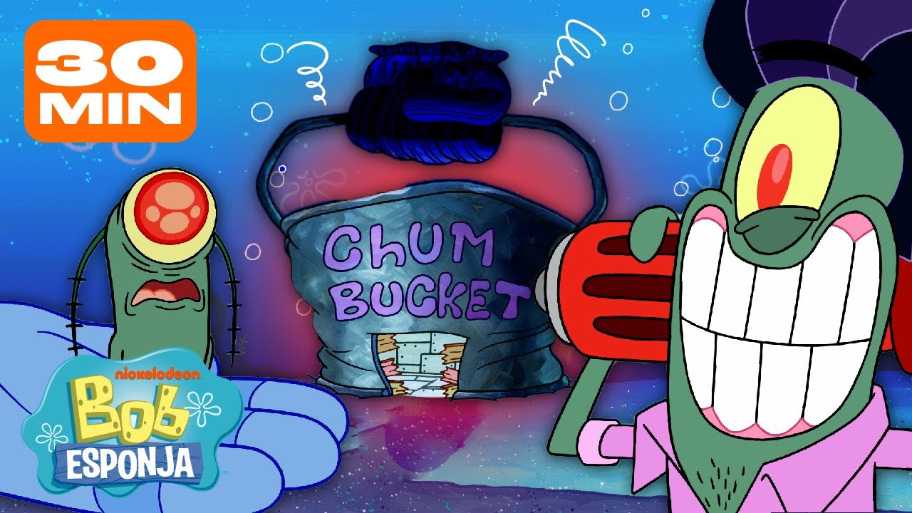 Bob Esponja | 30 MINUTOS dentro del Balde de Carnada 🐠 | Bob Esponja en Español