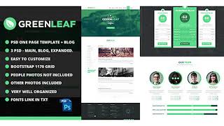 GreenLeaf One Page Web + Blog PSD Template | Themeforest Website Templates and Themes screenshot 5